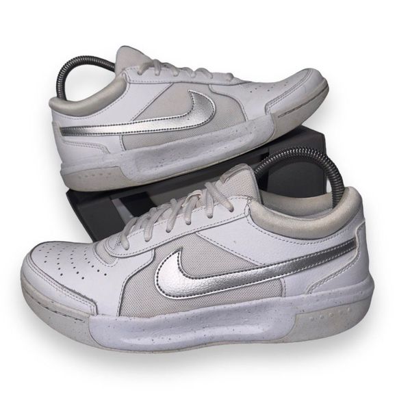 Nike Court Zoom Lite 3 'White Metallic Silver' DH1042-101 Women's 8.5 - Picture 1 of 11